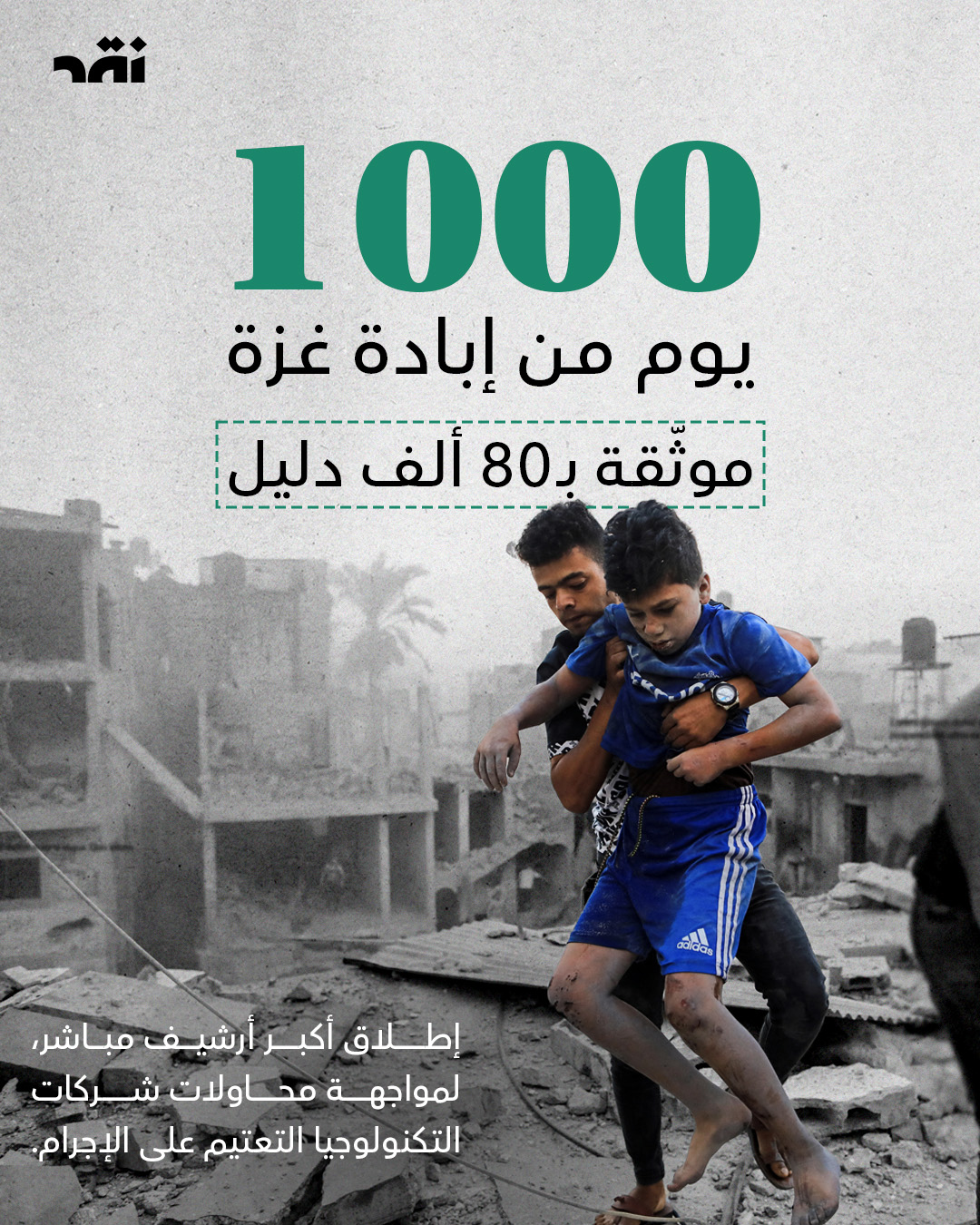 1000  يوم من إبادة غزة موثقة بـ80 ألف دليل