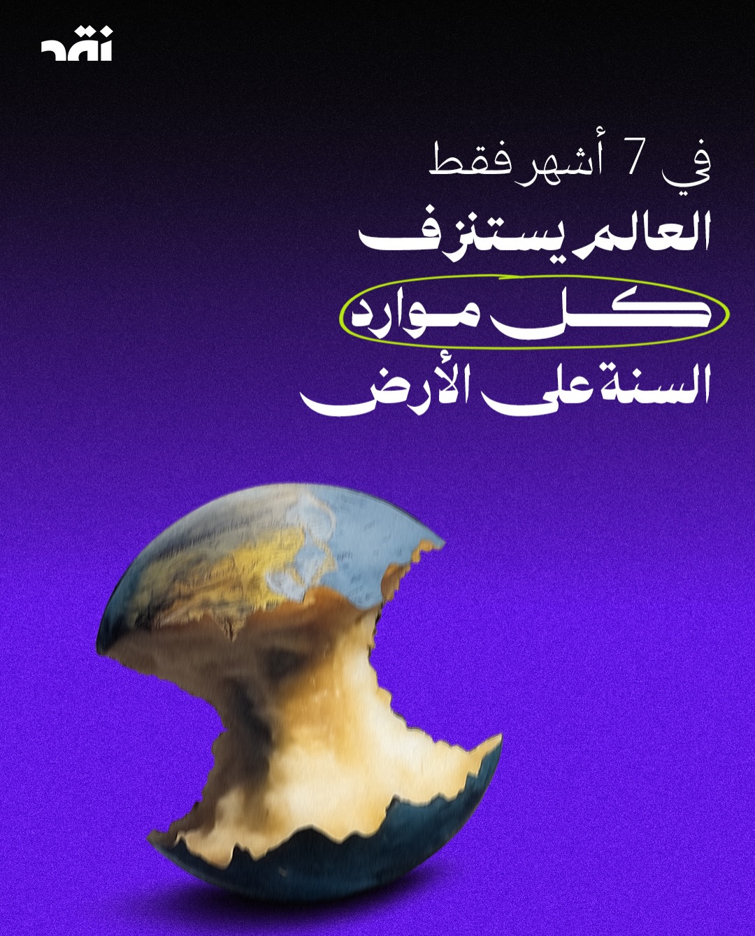في 7 أشهر العالم يستنزف كل موارد السنة على الأرض