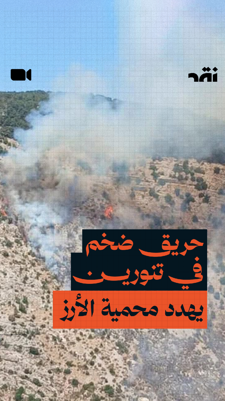 حريق ضخم في تنورين يهدد محمية الأرز